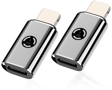 ARCELI 2Pcs Adaptateur USB C vers Lightning, 27W USB-C Lightning Adaptateur, Charge et Transfert de données, Lightning Adaptateur, pour i-Phone Mac-Book et Autres appareils de Type C, 480Mbps