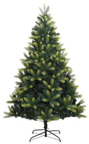 Árbol de Navidad Artificial con Bisagras - Verde Claro y Oscuro, 150 cm de Alto, para Decoración Interior y Exterior Protegido