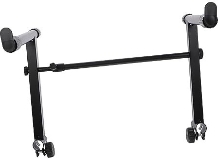 TOYANDONA Universal Double-tube Keyboard Stand for Electronic Piano and Organ Adjustable Height Double-layer Rack Black Music Keyboard Rack