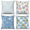 ASDCXZ Maritim Kissenbezug 50x50 cm 4er Set, Kompass Seesterne Koralle Schale Blau Weiß Sofa Dekokissen Kissenbezüge Kissenhülle Waschbar Polyester Flachs Textil Outdoor Kopfkissenbezug Kissen Bezug