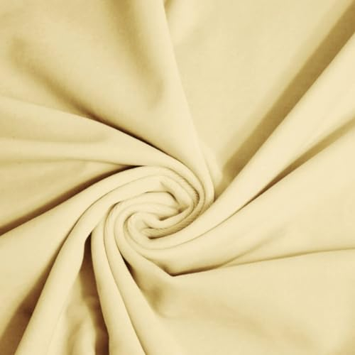 Textrend - Einfarbiger Samt - Samtschneiderei - Stoff 1x1.40m - Meterware - Schneidern (Sahne)