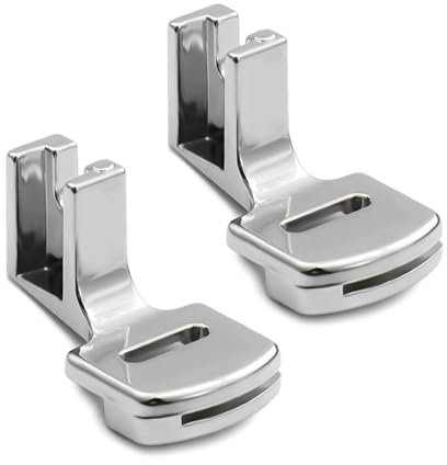 DAZZLUXE Lot de 2 pieds pour machine à coudre argentés, accessoires universels pour machines à coudre, pied à froncer, pied pour ourlet à coudre, convient pour tissus d'épaisseur fine à moyenne