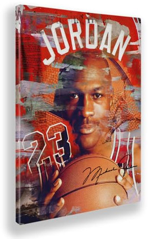 Giallobus - Quadro - 16 - Tribute Michael Jordan - Tela Canvas Telaio Standard - 100x140 - Pronto da Appendere - Quadri Moderni per la casa