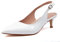 GENSHUO Scarpe col Tacco Basso da Donna con Cinturino Posteriore, Eleganti, a Punta, Chiuse, con Cinturino alla Caviglia, comode e Formali, da Sposa, Vernice Bianca, 37 EU