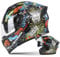ZXJDP Klapphelm Modularer Motorradhelm für Männer und Frauen, DOT/ECE-zugelassener Integralhelm mit Doppelvisier, Leichter Roller Helm Jet Helm Mopedhelm Vollvisierhelm,Black a,M