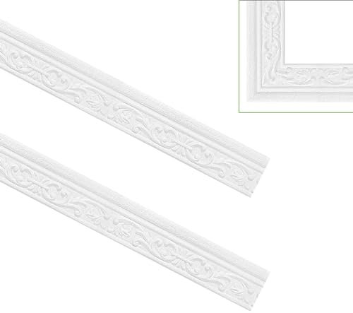 JINGHANGER Selbstklebende Bordüre Wandtattoo 2,3m x 8cm Wandleiste zum Abziehen und Aufkleben 3D Muster Aufkleber für Spiegelrahmen, Wandkante, Heimdekoration
