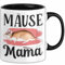Mäuse Mama Tasse Geschenk Maus-Besitzerin (Schwarz)