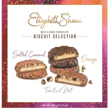 Elizabeth Shaw Biscuit Gift Pack – Milk and Dark Chocolate Biscuit Selection – Includes Salted Caramel, Chocolate Orange, and Fruit & Nut