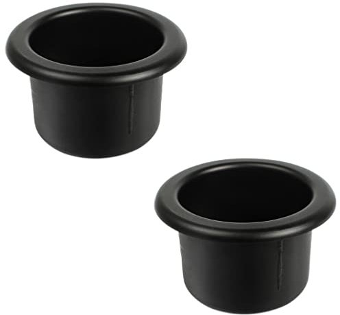 2PCS Plastic Recliner-Handles Cup Holder Inserts for Sofa Couch Car Truck Boat Table Cup Holder Replacement Container for Home 110×64mm (Black)