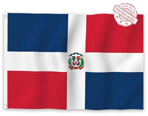 Aoihrraan Bandera Dominicana 120x180cm Doble Cara Bandera De La República Dominicana Celebración Al Aire Libre Pancarta Bandera Decorada De Fiesta En El Porche Del Jardín Familiar