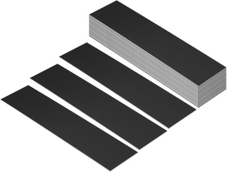 PATIKIL 8x2 Blank Name Plates, 20 Pack Custom Engraved Name Plate Rectangle Laser Engraving Blanks for Personalized Nameplates Office Desk DIY Painting Supplies, Black, White