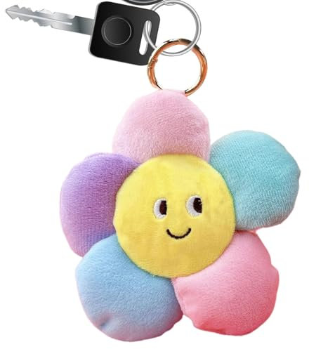 Adsfvs Porte-clés en peluche fleur,Porte-clés fleur en peluche,Pendentif mignon de clé de voiture de sac à dos de fleur - Porte-clés en peluche fleur, accessoires de sac à dos, pendentif de,