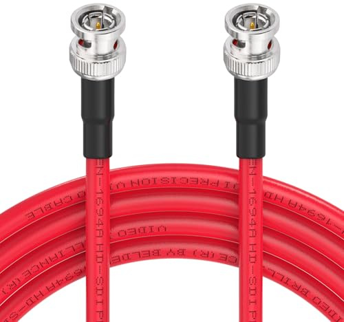 Superbat SDI Kabel 3m 3G/6G/12G/HD/4K/8K (Belden 1694A,75ohm) BNC Stecker auf Stecker SDI-Videokabel für HD-Kamera CCTV Monitor Videoausrüstung -Rot 1stk