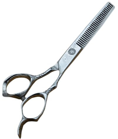 Friseurschere 17cm aus Edelstahl, Doppelseitige Effilierschere