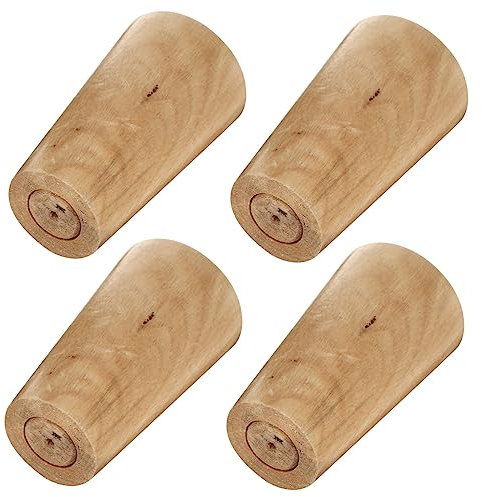 DOITOOL Lot De 4 Pieds De Meubles en Bois pour Pieds De Canapé Pieds De Table Pieds De Canapé Rehausseurs De Meubles Pieds De Meubles Pieds De Commode en Bois Blancs