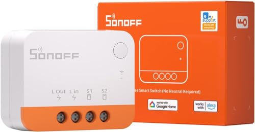 ZBMINIL2 Zigbee Mini Smart Light Switch (2 Way),(non è necessario alcun conduttore neutro),6A/1440W, 2 vie, compatibile con Alexa/Google Home/Home Assistant, Zigbee 3.0 Hub richiesto
