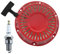 Adefol Lanzador para motor Honda GX240, GX270 8Hp 9Hp, arranque recordatorio con bujía de encendido repuestos Recoil Starter tire del arrancador