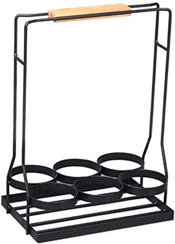 Soporte rústico de madera para botellas de vino con asa, portátil, para exhibición de mesa, estantes de cocina, organizador decorativo