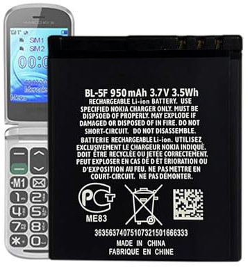 MUKUZI Batteria compatibile con BRONDI Amico Mio 3G, BRONDI Amico Big 3G Telefono Smartphone (ricambio per BL-5F)