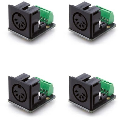 Treedix 4 x DIN 5 Buchsen Breakout Board PCB Mounted Type Audio Video Jack Connectors