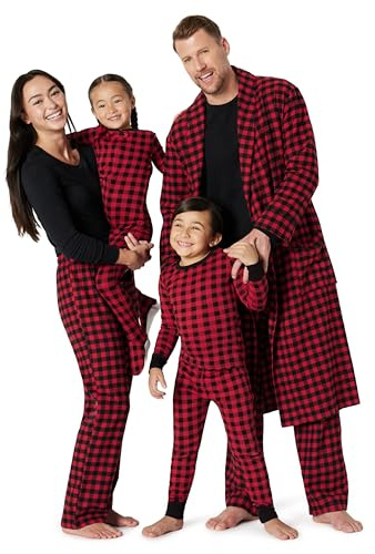 Amazon Essentials Herren Passende Familien-Pyjama-Sets in Relaxed-Fit Aus Weichem Flanell Für Die Feiertage, Multi-Packs