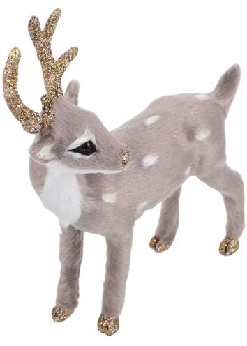 DRESSOOS Rentierfigur Aus Kunststoff Realistisches Design Weihnachtsdekor Für Zuhause Party Tischplatte Schreibtisch Regal Kleine Plastiktiere Festliche Akzente Elch-stofftiere