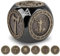 DND Fingertip Spinner Würfel, 7-in-1 Metall Würfel Set mit 3D Relief, D&D Polyedrische Rotierende Spielwürfel, DND Geschenke mit Drachen Logo Geschenkbox, RPG, Rollenspiel Brettspielzubehör, Schwarz