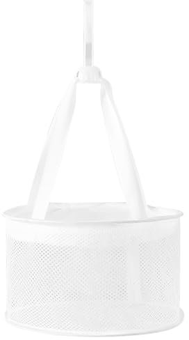 Srumvoat Peg Bag, Peg Basket for Washing Line with Hanger, Durable Mesh Peg Bag with Covers for Clothes Pegs and Laundry Storage, Windproof Hook for Outdoor and Indoor Use (White)