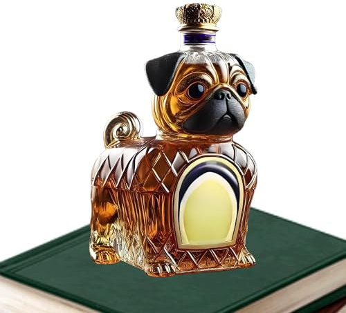 Whisky Bottles | Bulldog Shaped Whisky Empty Bottle - Decorative Decanter 300ml For Kitchen Dining Room Restaurant Friends Gift Idea