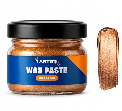 7 Artists Metallic Wachspaste Kupfer 20 ml – Gilding Wax Kupfer auf Bienenwachsbasis mit Orangenöl | Vintage Metallic Effekt für Möbel, Bilderrahmen, Holz, Gips, Ton & Terrakotta | Kupferwachs Paste