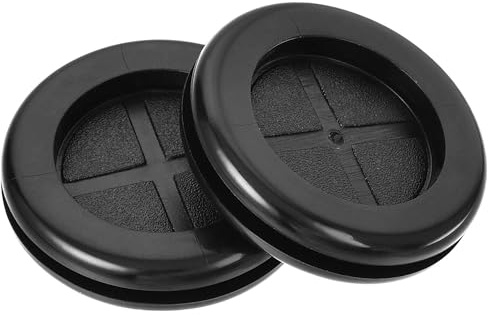 TOP-VIGOR 4Pcs 32mm Round Rubber Grommets Double-Sided Black Synthetic Rubber Hole Plugs Electrical Wire Gaskets for Cable and Plug Protection