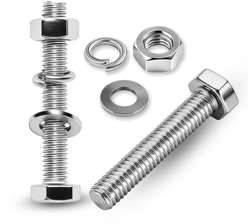 Nasxkji M8x80 Schrauben und Muttern Set, Edelstahl A2 V2A, 8 Stk