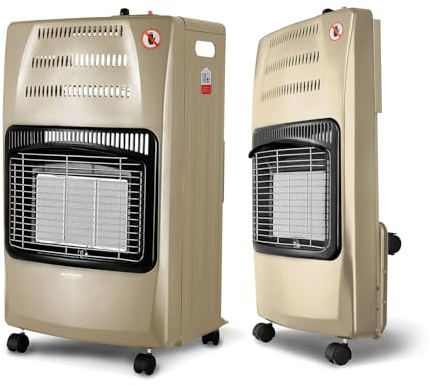 Avilia - Stufa a Gas Richiudibile 4200W con 3 Livelli di Riscaldamento, Accensione Piezoelettrica e Vano Porta-Bombola da 15Kg, Compatta e Facile da Riporre Beige