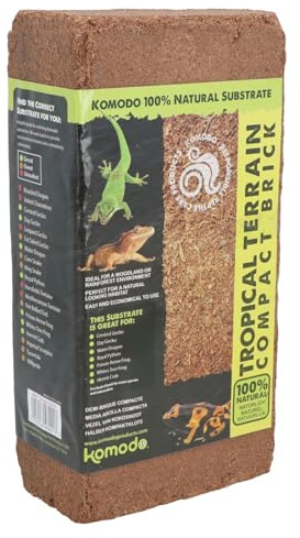 AB Tools Tropical Terrain Compact Brick Natural Reptile Substrate Expanding Coconut Fibre for Woodland Rainforest Habitats