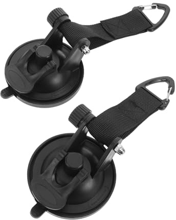 TOPBATHY 2pcs Heavy Duty Tent Suction Cup Anchors with Hooks for Car Camping Outdoor Awning High Adhesion Suction Cups with TPU Cover Quick Install Strong Anti-Slip Hold for Mountaineering