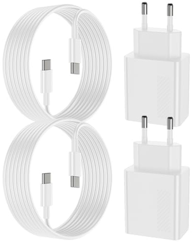Qalirvis 45W USB C Ladegerät Ladekabel für iPhone 17 Pro Max 17 Air, iPhone 16 16e 15 Pro Max, iPad, Typ C Fast Charger Adapter Stecker Netzteil + 2M USBC Schellladekabel, 2-Pack