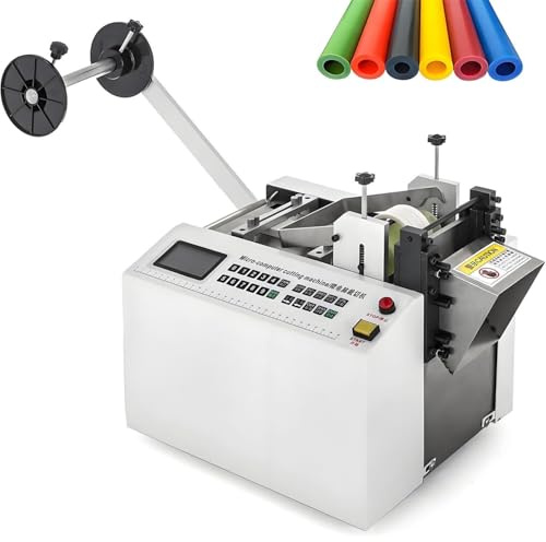 Machine de découpe par micro-ordinateur de tubes thermorétractables entièrement automatique, avec une largeur de coupe de 1 mm à 85 mm, une longueur de 0,1 mm à 99999,9 mm, coupe-tube automatique