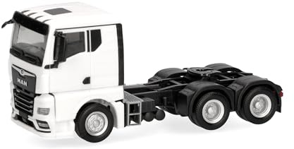 Herpa LKW Modell MAN TGX GN Zugmaschine 3achs, weiß, Miniatur im Maßstab 1:87, Sammlerstück, Made in Germany, Kunststoff