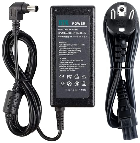 DTK 19.5V 3.3A 65W Cargadores y adaptadores para portátiles y netbooks para Sony Vaio Cargadore Portátile Netbook Ordenador Computadora AC Laptop Adaptador Cargador Connector:6.5 x 4.4mm