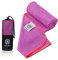 Bahidora® Mikrofaser Handtuch in 16 Farben, schnell trocknendes Reisehandtuch mit Tasche und Aufhängeschlaufe, ultraleichtes und kompaktes Outdoor Handtuch (L 80x160 cm, lila/neonpink)
