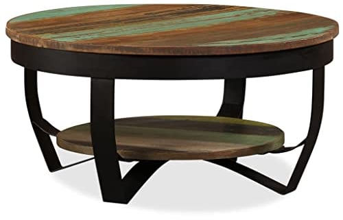 vidaXL Massivholz Couchtisch Ablage Beistelltisch Kaffeetisch Wohnzimmertisch
