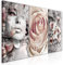 decomonkey Bilder Blumen 120x60 cm 3 Teilig Wandbild Groß Leinwandbild XXL Deko Wohnzimmer Schlafzimmer Büro Wanddeko Leinwand Pictures For Wall Poster Wall Painting Rose Magnolien