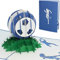 LINPOPUP®, LIN17550, Pop Up Karte Fußball, Pop Up Karte, POP UP Karten Geburtstag, Pop Up Geburtstagskarte, Gutschein Stadion, Blau Weiß, 3D Fußball Grußkarten, Fußball Karte Schalke, N306