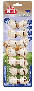 8in1 Delights Beef Kauknochen XS - Sie erhalten 1 Packung/en; Packungsinhalt 7 Stück