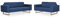 vidaXL Sofagarnitur 2-TLG. Lounge Sofa Set Sessel Couch Loungesofa Polstersofa Sofagarnitur Wohnzimmer Stoff Blau 2/3 Sitzer Rückenkissen Sitzkissen