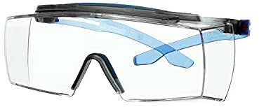 3M™ SecureFit™ 3700 Überbrille, blaues Gestell, integrierter Augenbrauenschutz, Scotchgard™ Antibeschlag-/Antikratz-Beschichtung (K&N), klare Scheibe, SF3701XSGAF-BLU