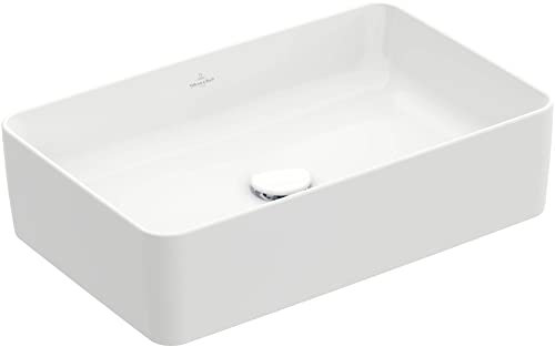 Villeroy & Boch Collaro Aufsatzwaschbecken, 560 x 360 mm, ohne Hahnloch, ohne Überlauf, geschliffen, 4A205601, Farbe: weiß-alpin