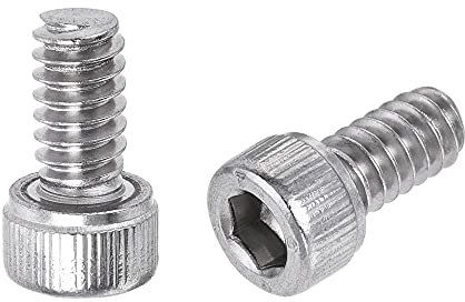 sourcing map #10-24x3/8 Hexagonal Prise Tête Capuchon Vis Boulons 304 Inoxydable Acier Poli 25Pcs