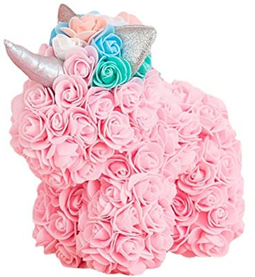 Gampu Rose Flower Bear, Gifts for Women - Rose Bear - Unicorn Rose Flower Bear Hand Made Rose Teddy Bear - Gift for Valentines Day, Mothers Day, Wedding and Anniversary & Bridal Showers