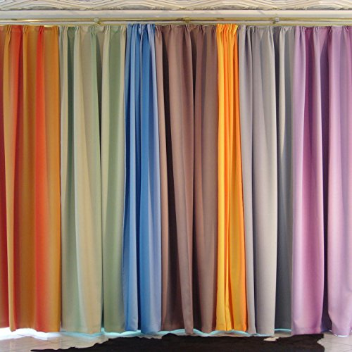 EASYHomefashion Vorhang Verdunkelungsvorhang Verdunkelungs Vorhänge Dekoschal Gardine Blickdicht Blackout BARDOLINO gelb-orange (Größe wählbar), 180 x 145 cm